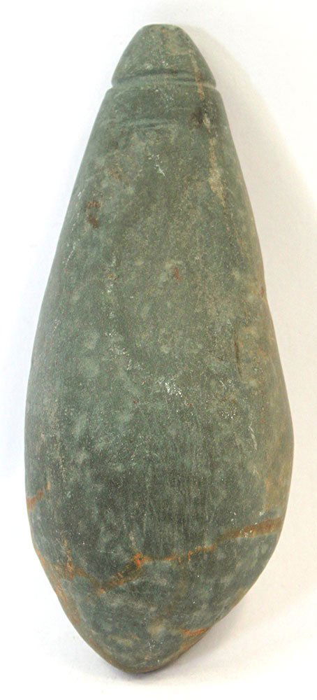 2 3/4" Slate Plummet.  Alexander Co, IL.  Grooved top. (1 of 2)