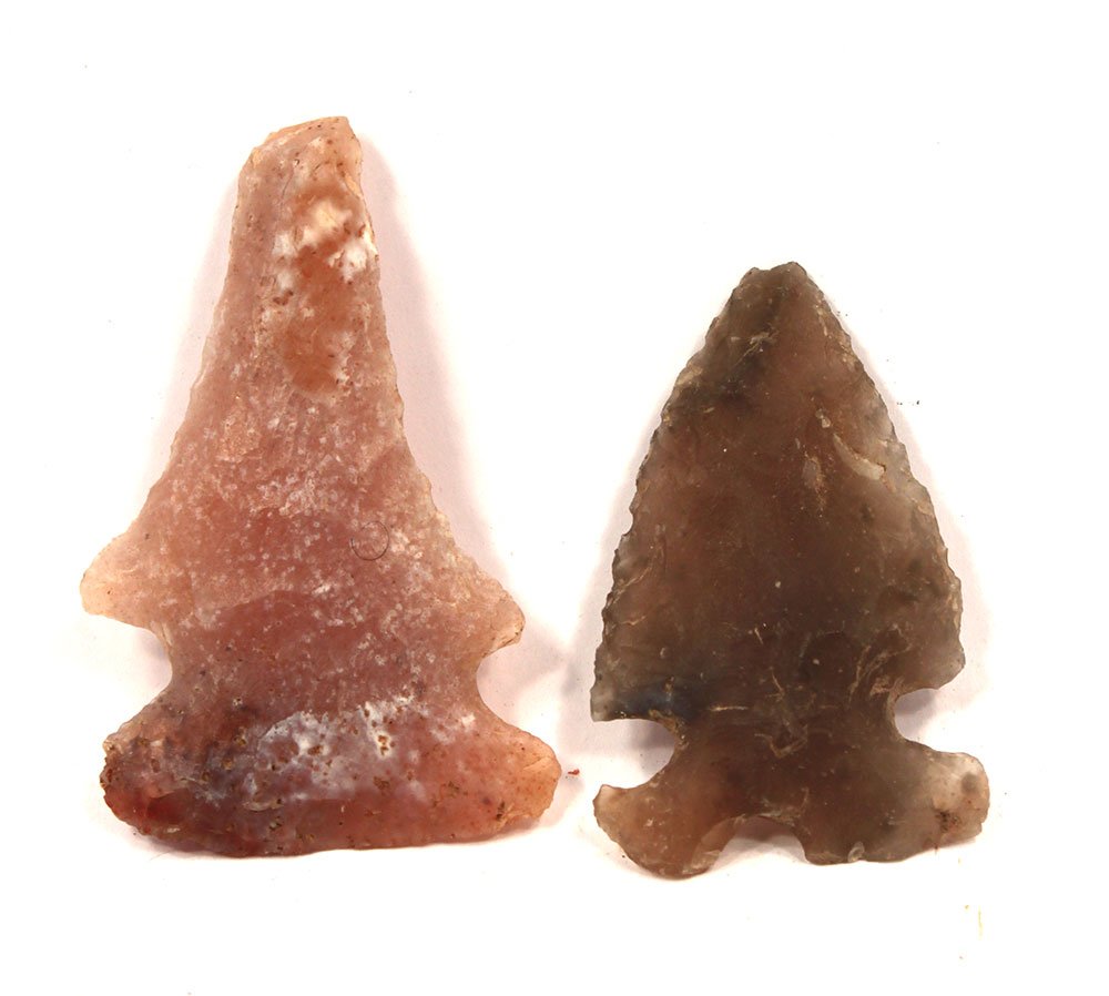 Two Translucent Ohio Points.  2" & 2 3/8".  Both are (1 of 2)