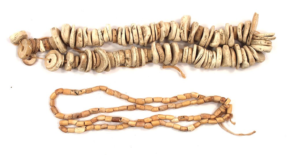 Two Shell Bead Neckaces.  Small Bead Necklace is 22". (1 of 1)