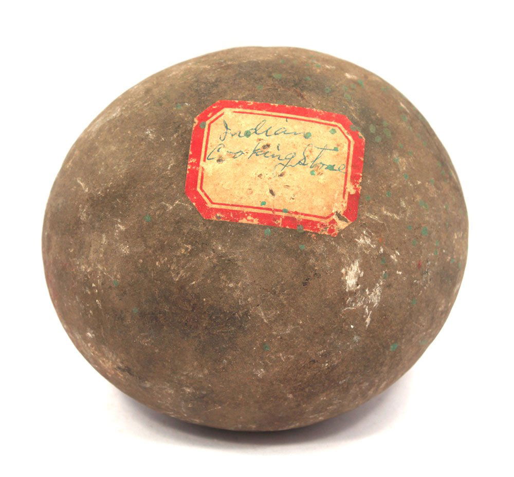 3 3/4" Stone Tool.  Old tag.  Ex-Lewis McDaniel (1 of 2)