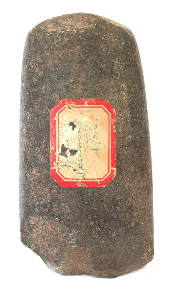 4 5/8" Square Sided Celt.  IN.  Old tag.  Ex-Lewis (1 of 2)