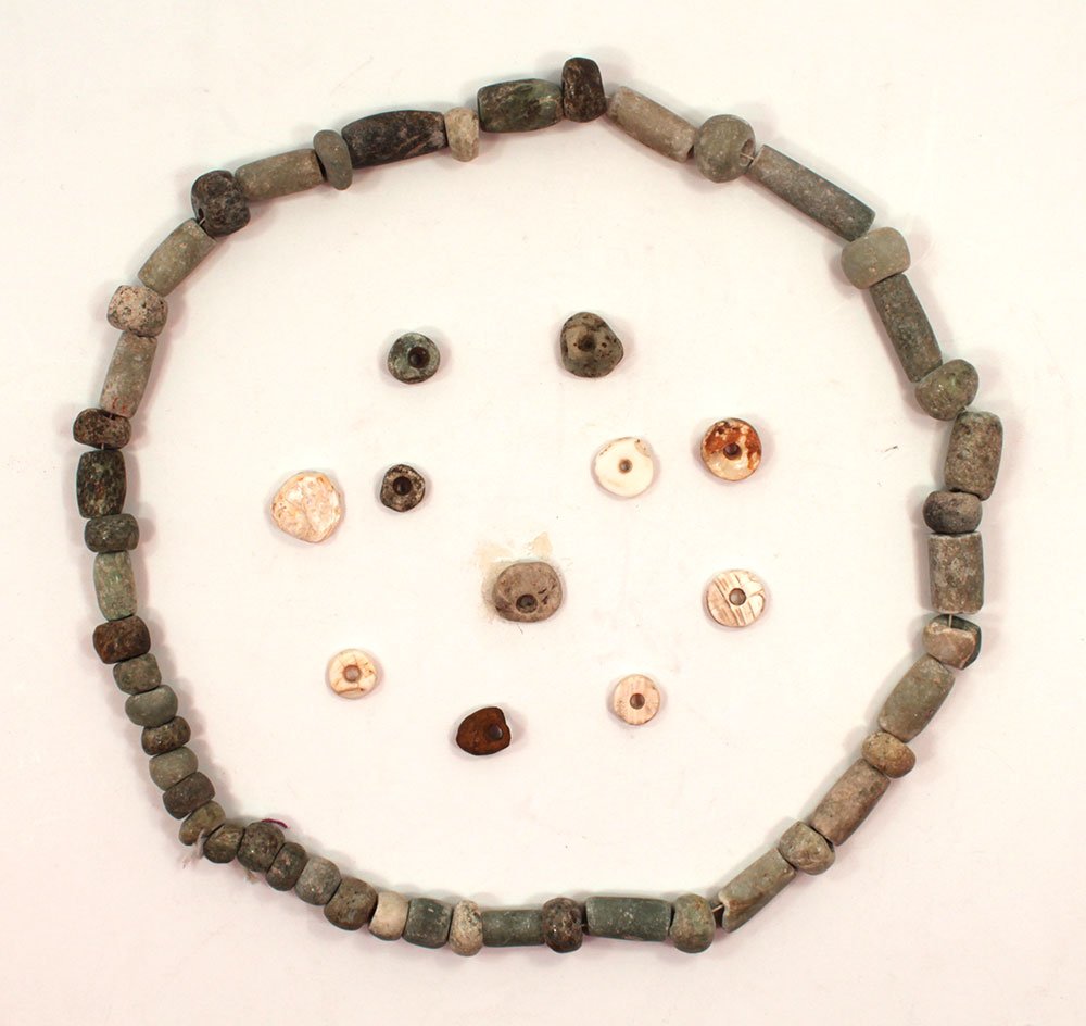 28" Pre-Columbian Jadite Bead Necklace.   From the old (1 of 1)
