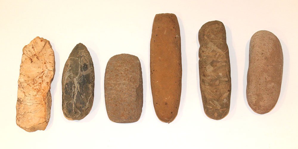 Group of 6 Stone Implements/Tools.  Longest 10". (1 of 1)