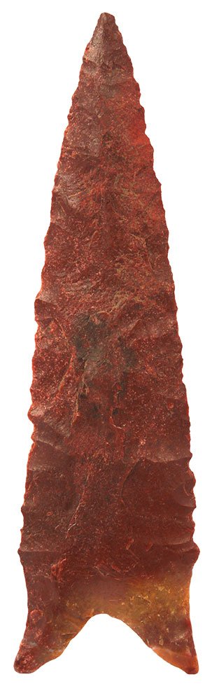 4 1/4" Dalton.  Alexander Co, IL.  Vivid red Jasper. (1 of 3)