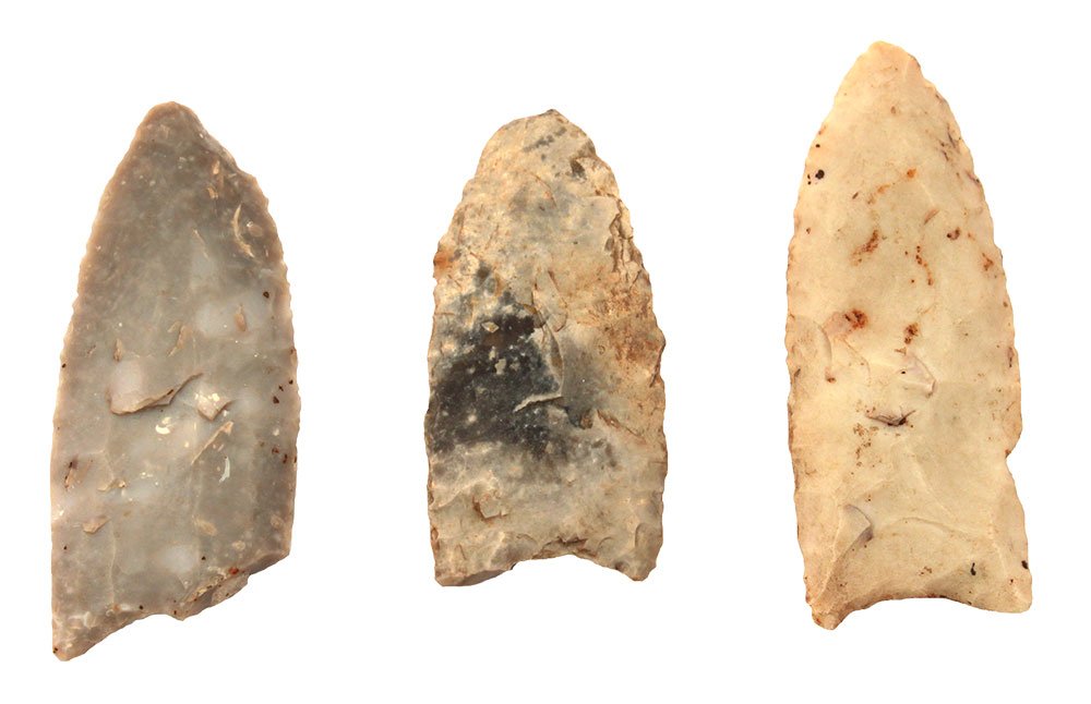 3 Clovis Points.  Putnam and LaSalle Co, IL.  Ex-Tony (1 of 1)