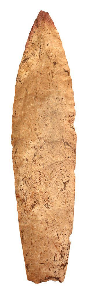 6 1/2" Agate Basin.  Stoddard Co, MO.  Light basal (1 of 3)