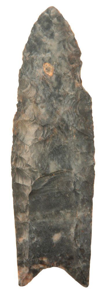 4" Clovis. Pickaway Co, OH.  Finely flaked, fluted. (1 of 3)