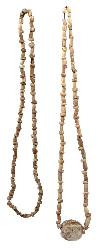 2 Polished Shell Bead and Spacers Necklaces.  21" & (1 of 1)