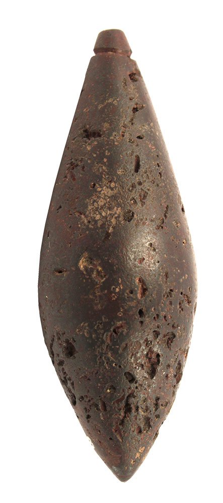 3 1/2" Grooved Plummet.  Hematite.  MO.  Very well (1 of 2)