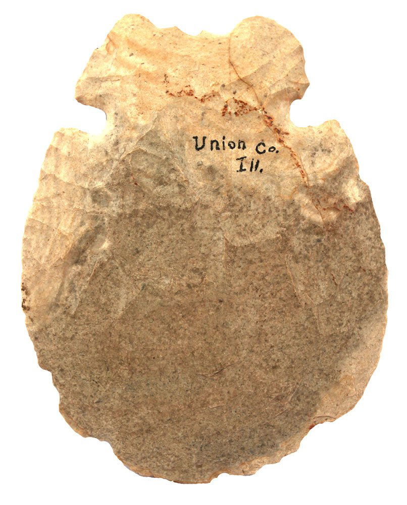 6" Notched Hoe.  Union Co, IL.  Mill Creek Chert.  Good (1 of 2)