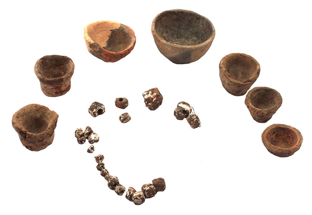 7 Small Pottery Cups.  Found by Roy.  1 1/4"-2 3/4" D. (1 of 1)