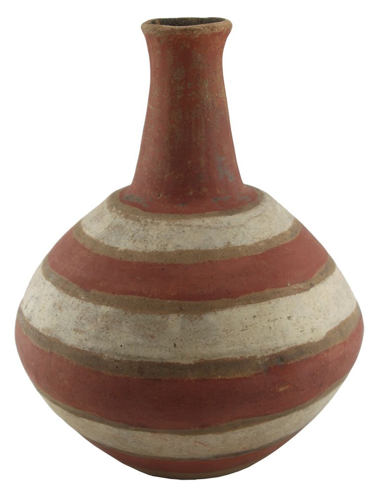 11 1/2" H. Polychrome Quapaw Bottle.  Lee Co, AR. (1 of 4)