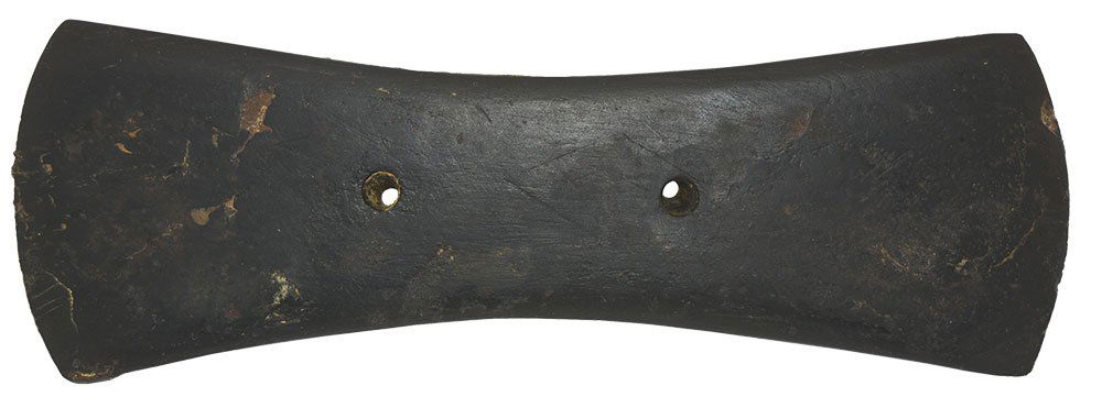 8" Constricted Center Gorget.  KY.  Cannel Coal. (1 of 4)