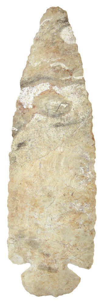 4 13/16" Dovetail.  MO.  Creek stained Fossil Chert. (1 of 3)