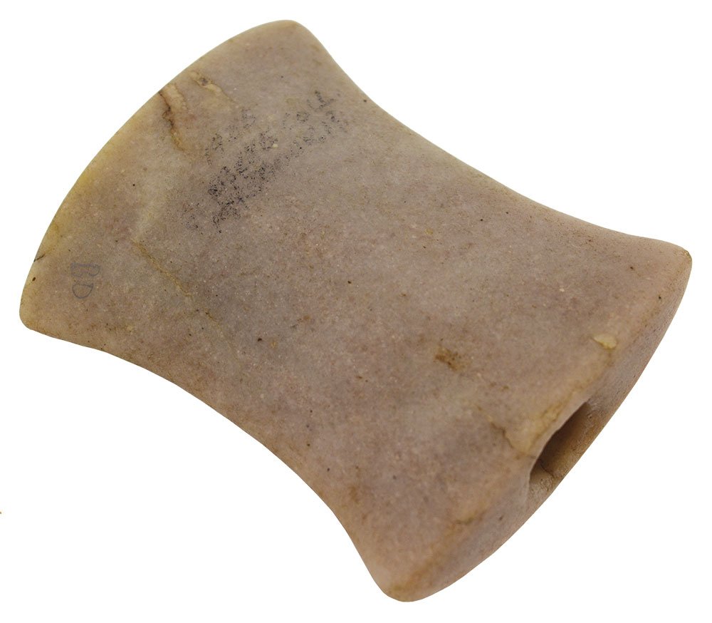 2 3/4" Quartz Hourglass Bannerstone. Pictured Payne Bk