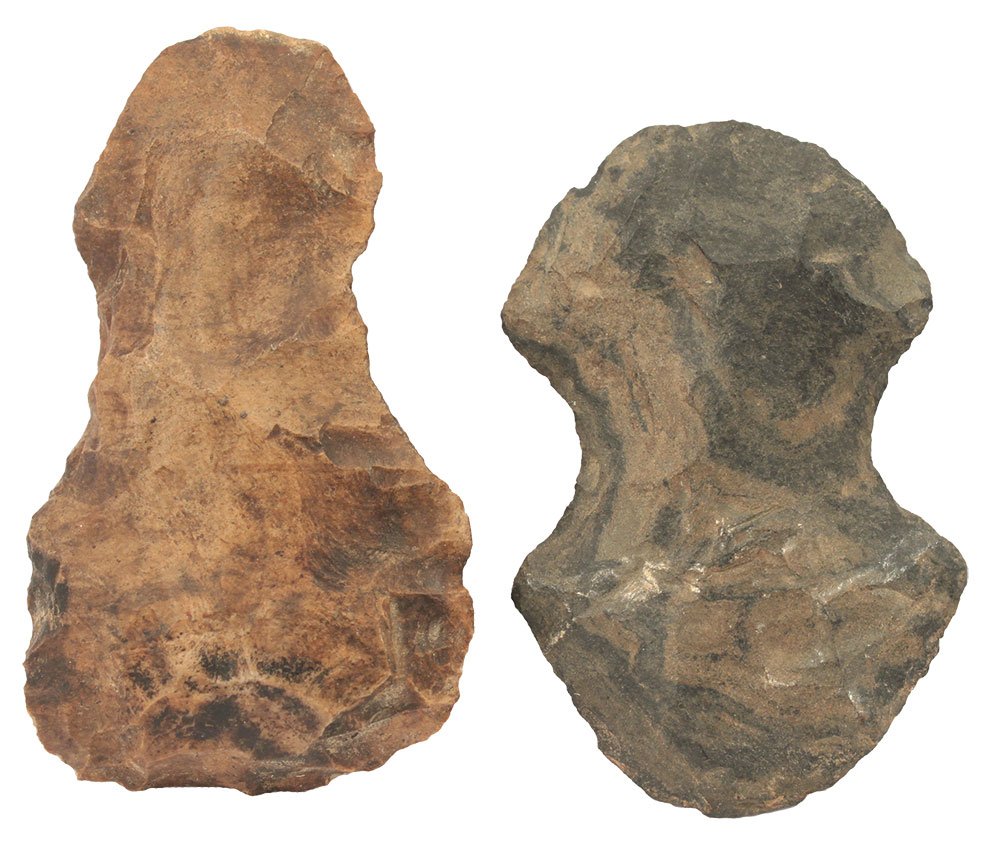 2 Oklahoma Spades. 3 3/4" and 4 1/4". Ex-Roy Hathcock: 2 Oklahoma Spades. 3 3/4" and 4 1/4". Roy Hathcock Collection