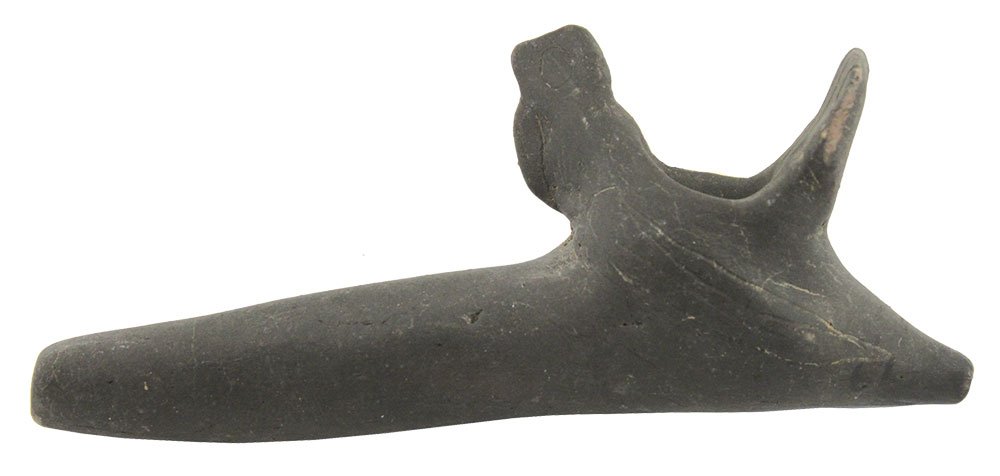 Rare 5 3/16" Turkey Effigy Pipe.  Mississippian pottery (1 of 3)