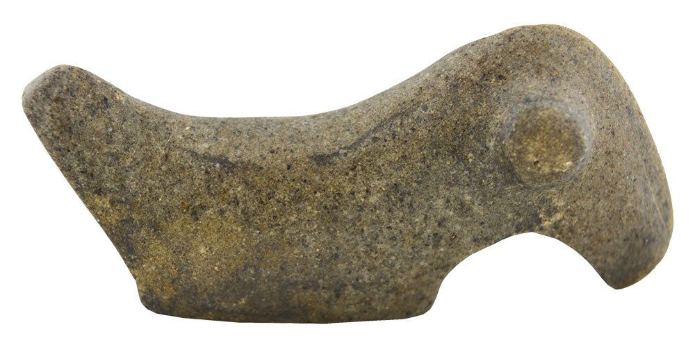 3 3/16" Popeyed Birdstone.  Green polished hardstone (1 of 4)