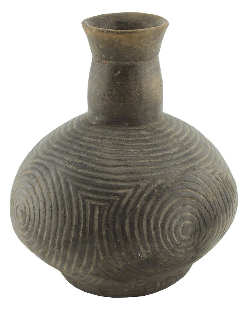 6 3/8" H.  Caddo Keno Incised Waterbottle.  Little (1 of 5)
