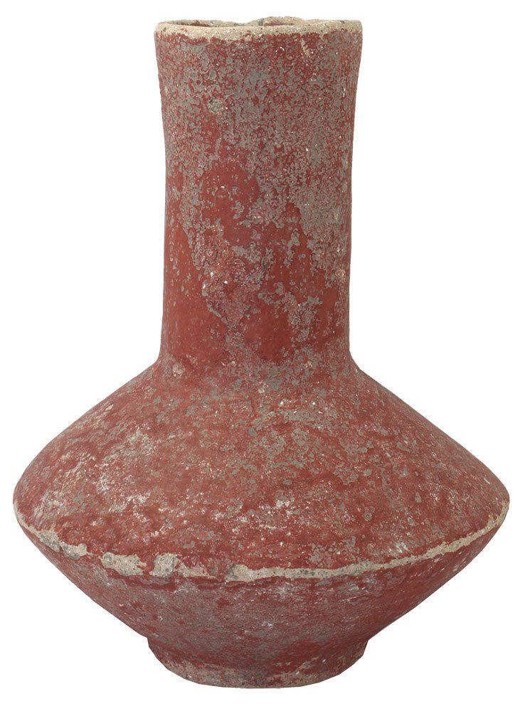10" Mississippian Bottle.  AR.  Old Town Red paint in (1 of 2)