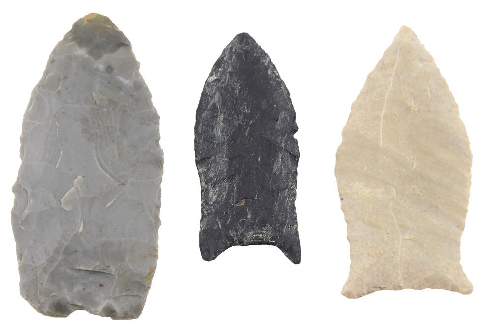 3 Paleo Points.  Each with Bennett COA.  2 7/16" TN (1 of 4)