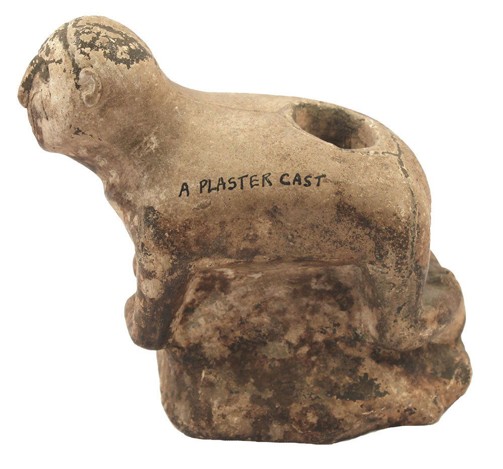 5 13/16" Cast of a Human Effigy Pipe.  This cast was on (1 of 4)