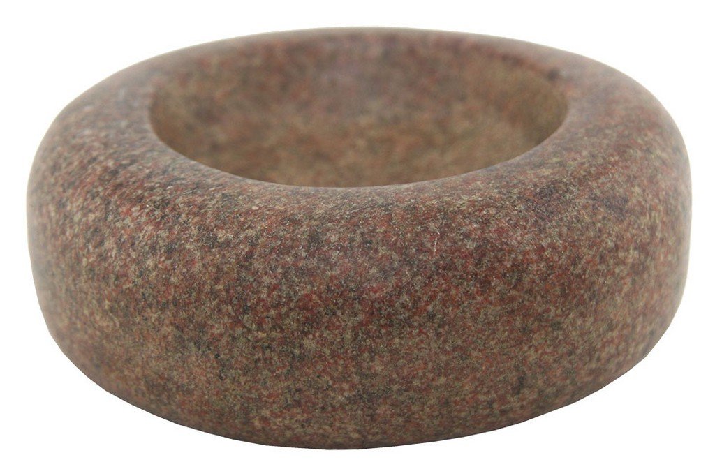 4 5/8" Granite Cupped Discoidal.  Red and black (1 of 2)