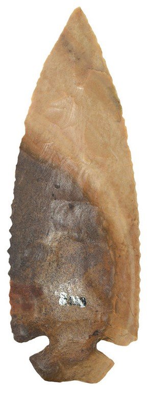 4 3/8" Kentucky Dovetail. Vivid two tone chert. (1 of 3)