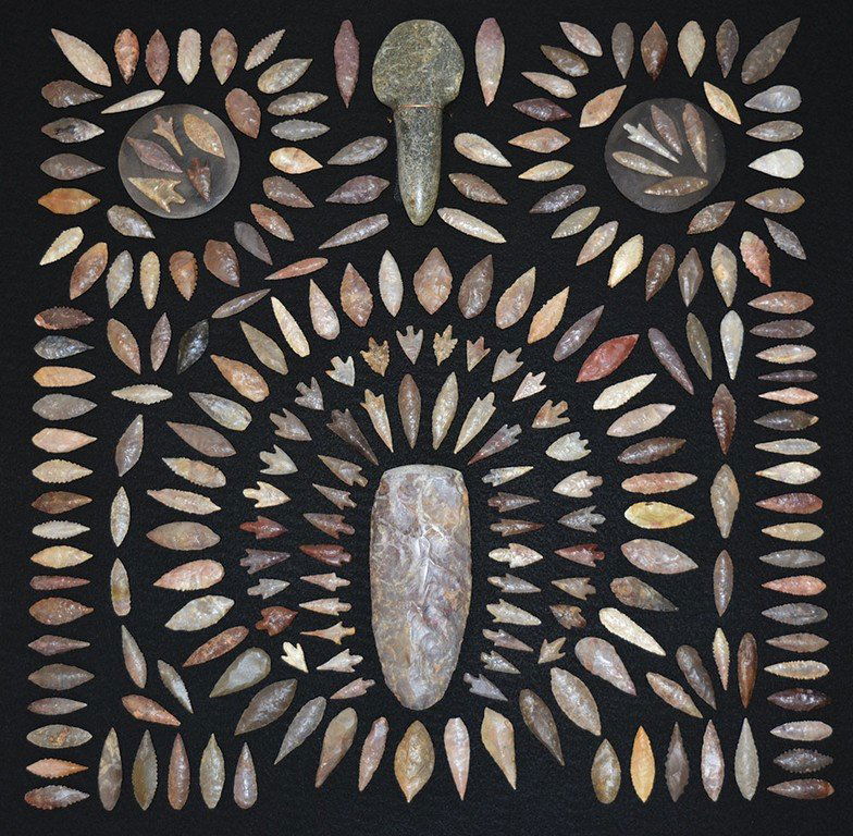 Large frame of    228 Neolithic Points and Tools (1 of 1)