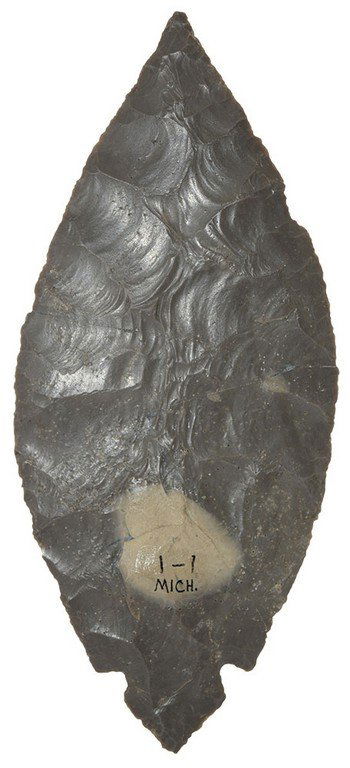 5 5/8" Turkeytail.  Bay Co, MI.  Found in 1910 by (1 of 2)