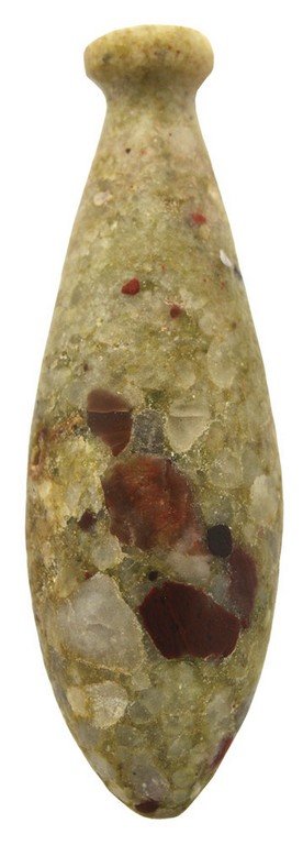 2 7/8" Elm Plummet.  MO.  Quartzite with inclusions. (1 of 3)