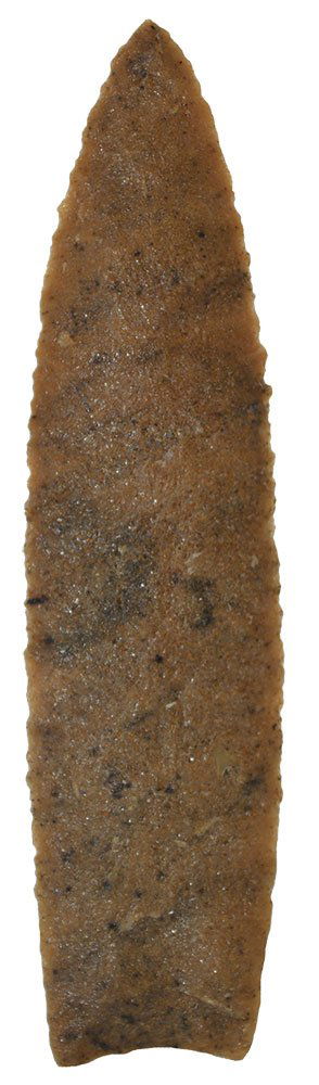 3 3/8" Paleo Lanceolate.  Western US.  Striped (1 of 3)