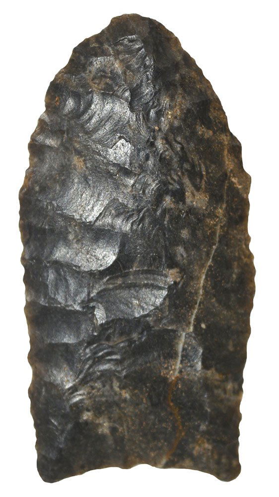 1 7/8" Coshocton Clovis.  Morrow Co, OH.  Good fluting. (1 of 3)