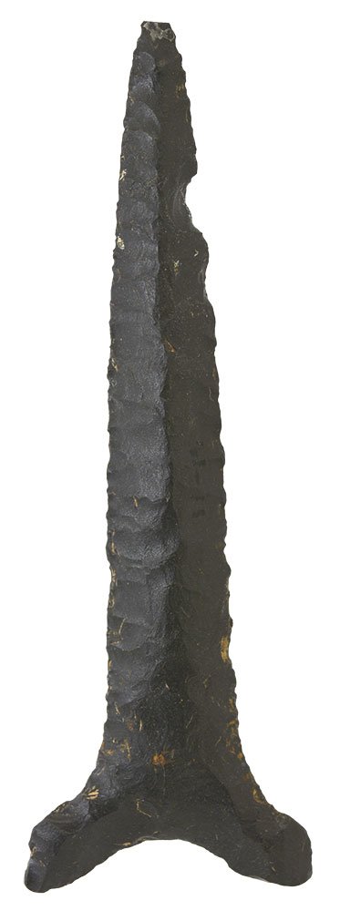 3 1/2" T-Drill.  AR.  Jet black chert.  Pictured in The (1 of 4)