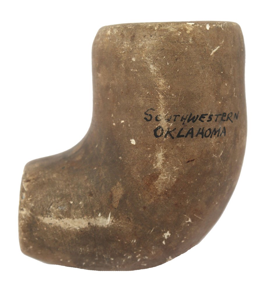 2 1/2" Hardstone (Quartzite?) Elbow Pipe.  Well made, (1 of 2)