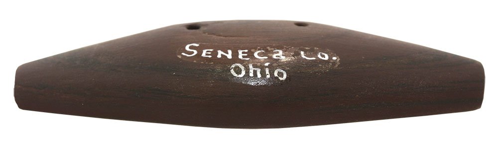 3 7/8" Expanded Center Gorget.  Seneca Co, OH.  Very (1 of 2)