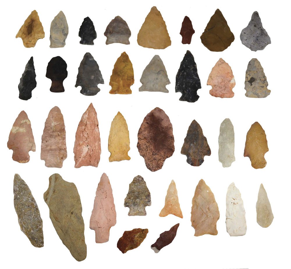 Group of 34 nice Midwestern Points.  1 1/2"-3 7/8". (1 of 1)