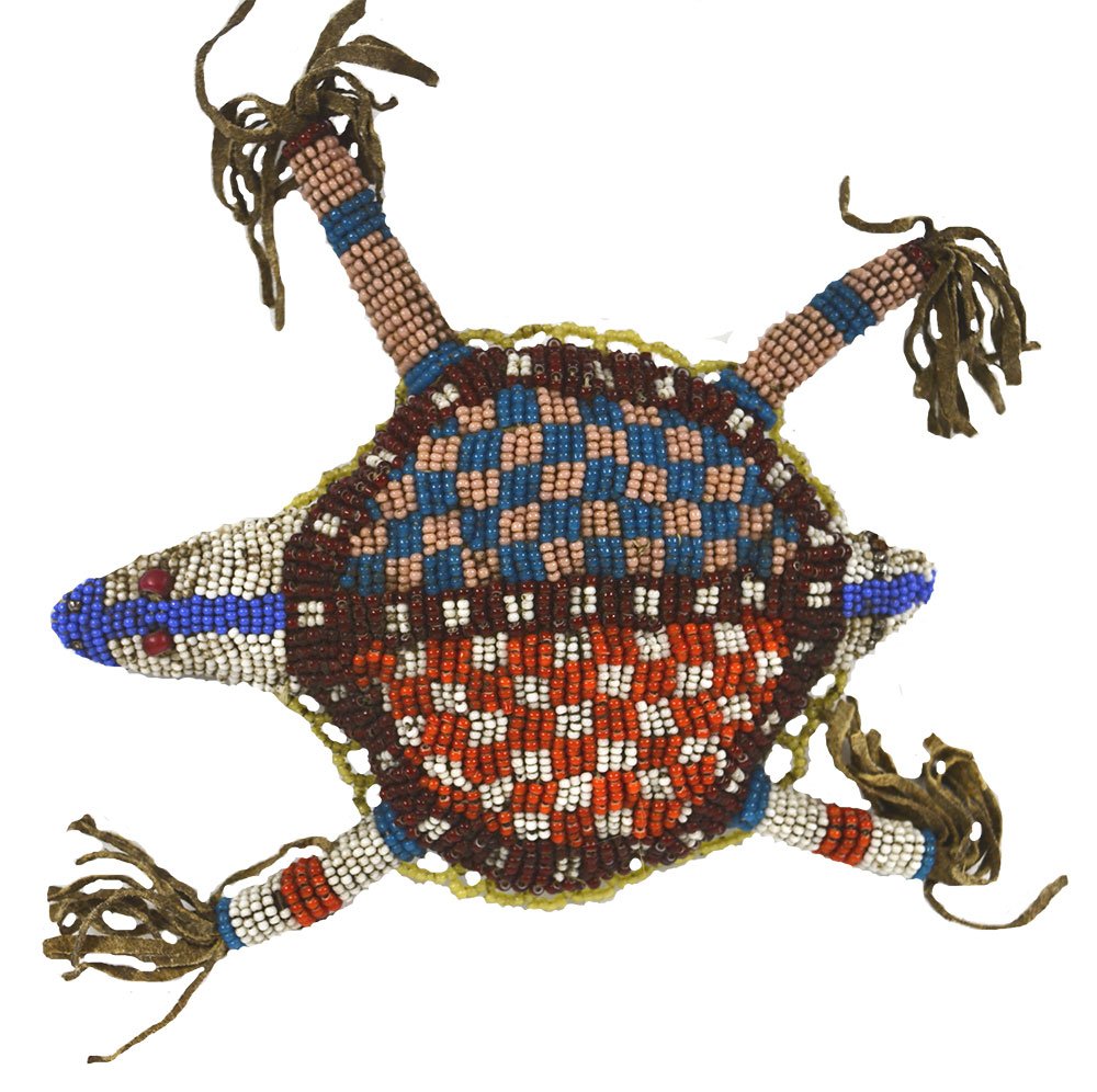 5" Beaded Turtle Fetish.  Colorful, fine older example. (1 of 2)