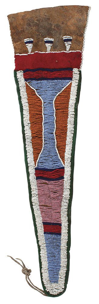 17" (bag only).  Plains Beaded Tomahawk Drop.  Sinew (1 of 2)