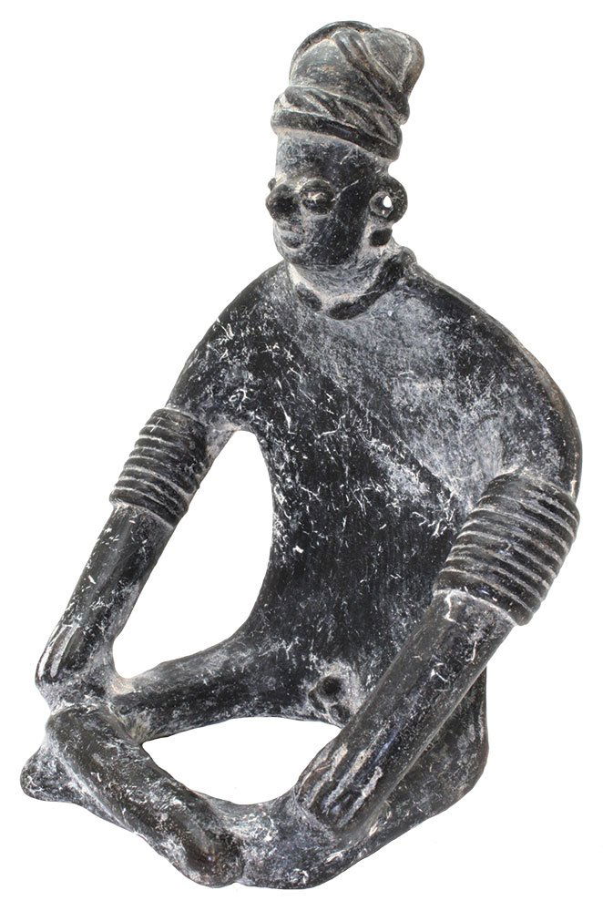7 1/4" H. Seated Gingerbread Figure.  Colima.  MX. (1 of 3)