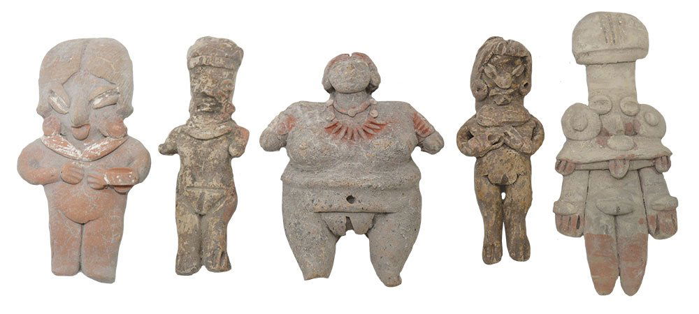 5 Ceramic Figurines.  3 1/4"-3 3/4".  One has foot (1 of 2)