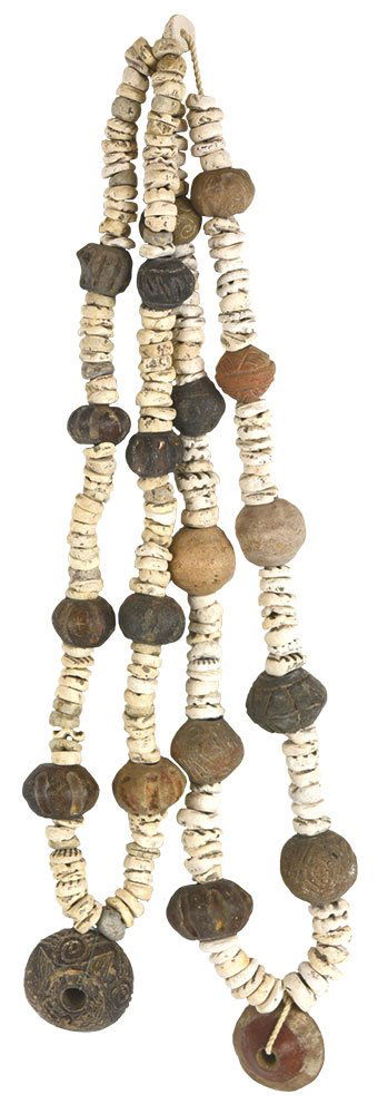 2 Shell Bead Necklaces with Clay Bead Separators.  26" (1 of 1)