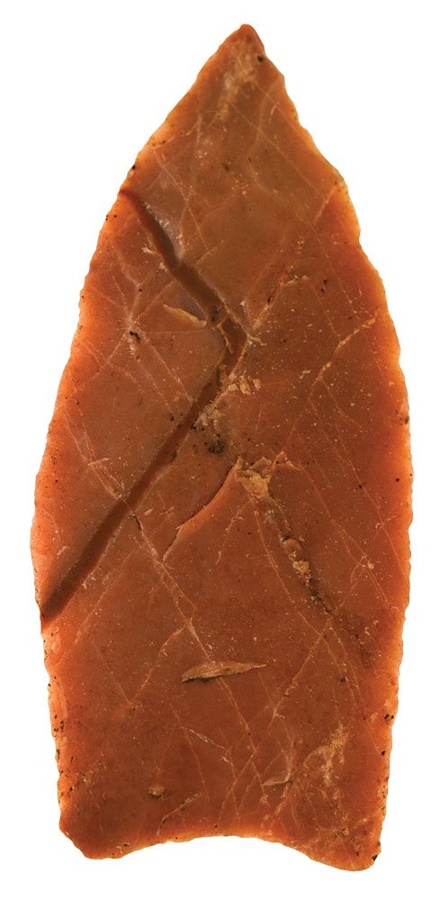 3 1/4" Plainview. Hot Springs, AR. Red Novaculite.: 3 1/4" Plainview. Hot Springs, AR. Red Novaculite. Davis G8 COA