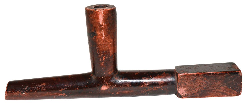 8" Catlinite T-Pipe.  Van Dusseldorf collection. (1 of 5)
