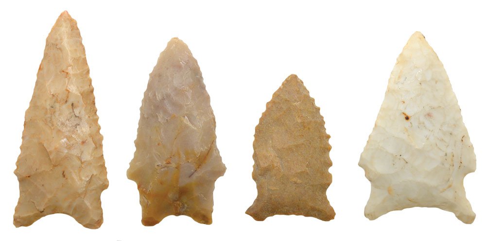 4 Early Archaic Arkansas points.  1 3/4"-2 5/8".  Most (1 of 5)