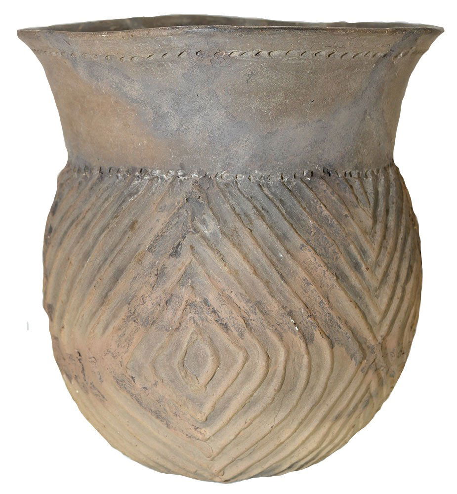 8 1/4" H.  Caddo Flared Rim Jar.  AR.  Restored.  Heavy (1 of 4)