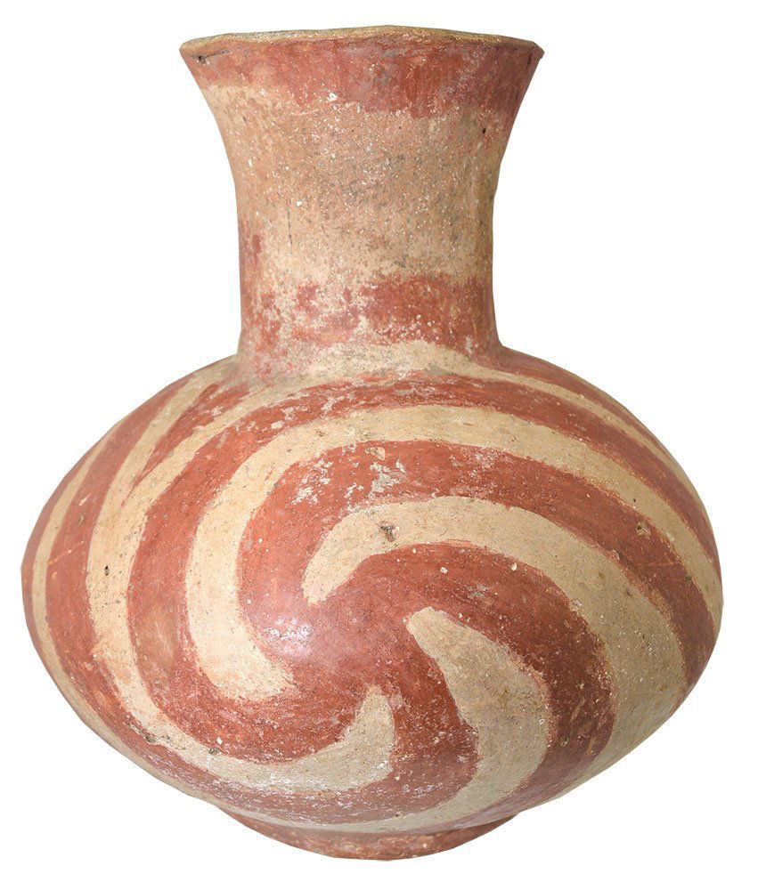 9 1/4" H. Pedestal Swirl Bottle.  AR.  Davis COA. (1 of 4)