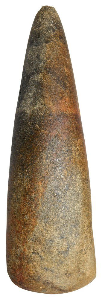 9 1/2" Polished Celt.  Found in Moundville, GA in 1926. (1 of 2)