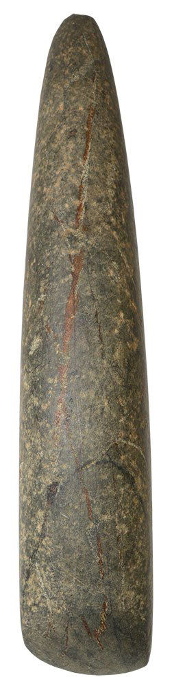 Fine 11 3/8" Long Pole Celt.  TN.  Green Hardstone. (1 of 3)
