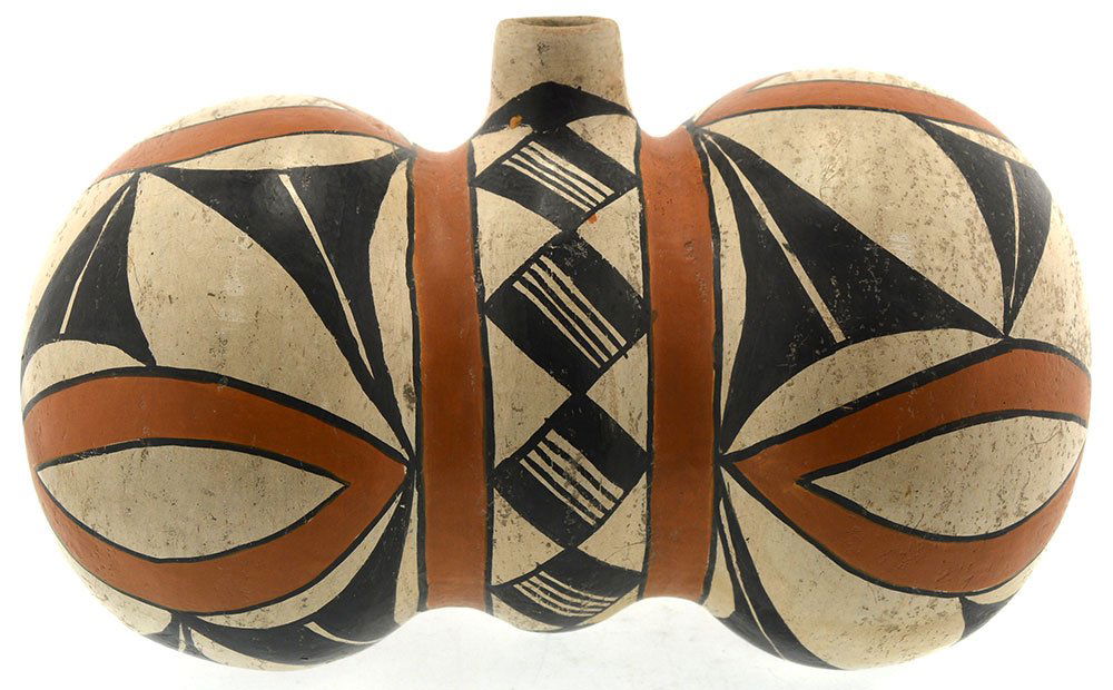 9 3/4" Acoma Canteen.  Double Lobe with intricate (1 of 3)